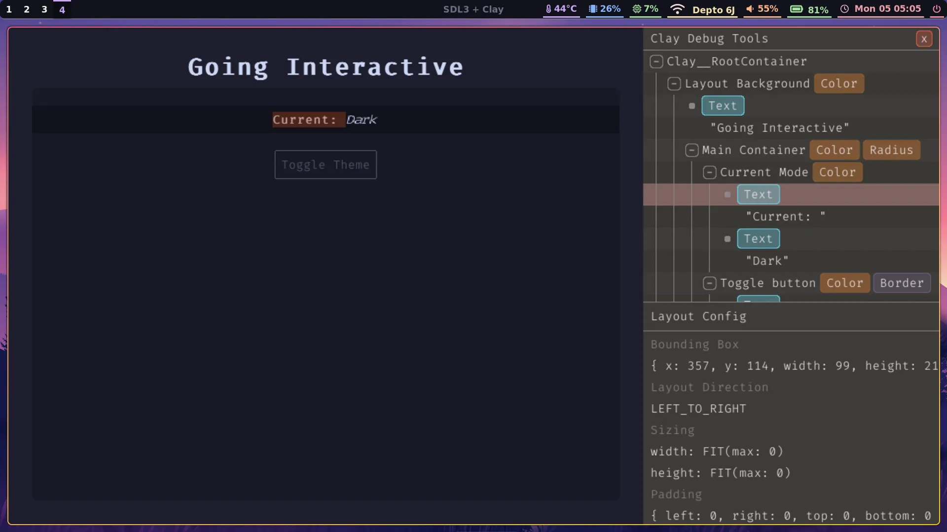 Clay's debug console